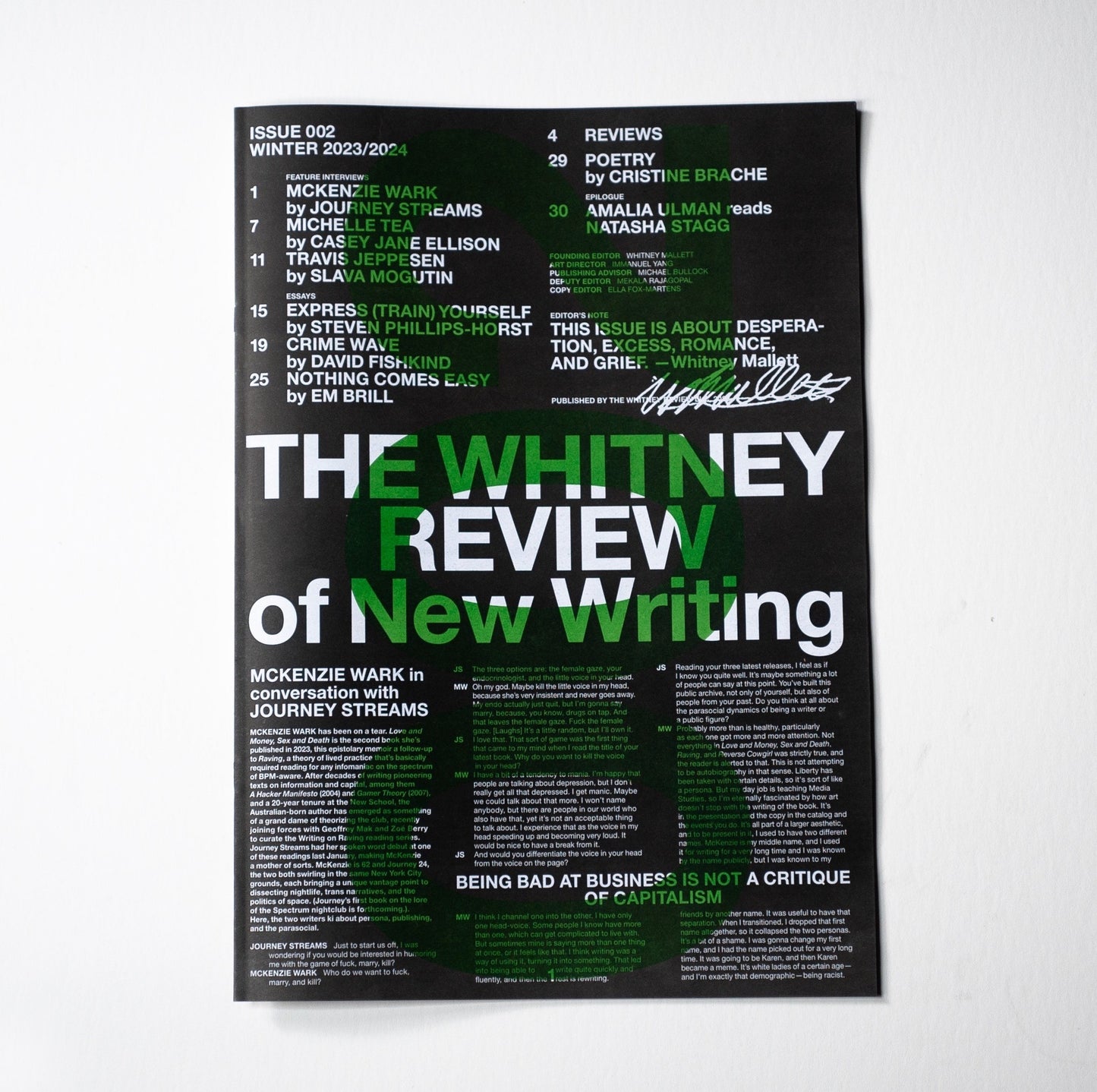 THE WHITNEY REVIEW Of New Writing Issue 002 Winter 2023/2024